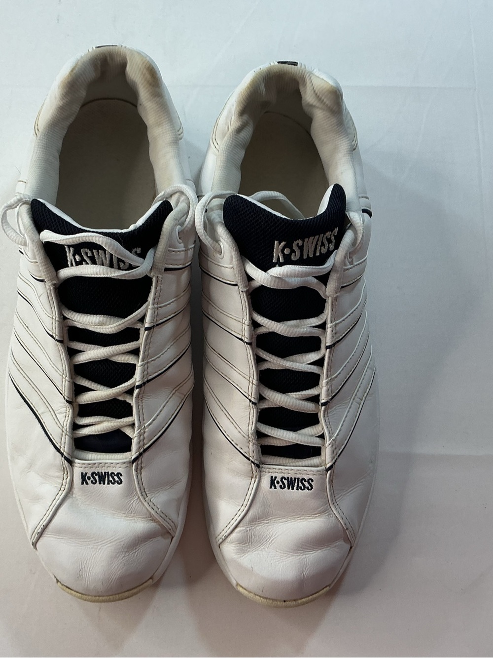K-Swiss Men’s White and Navy Leather Sneakers